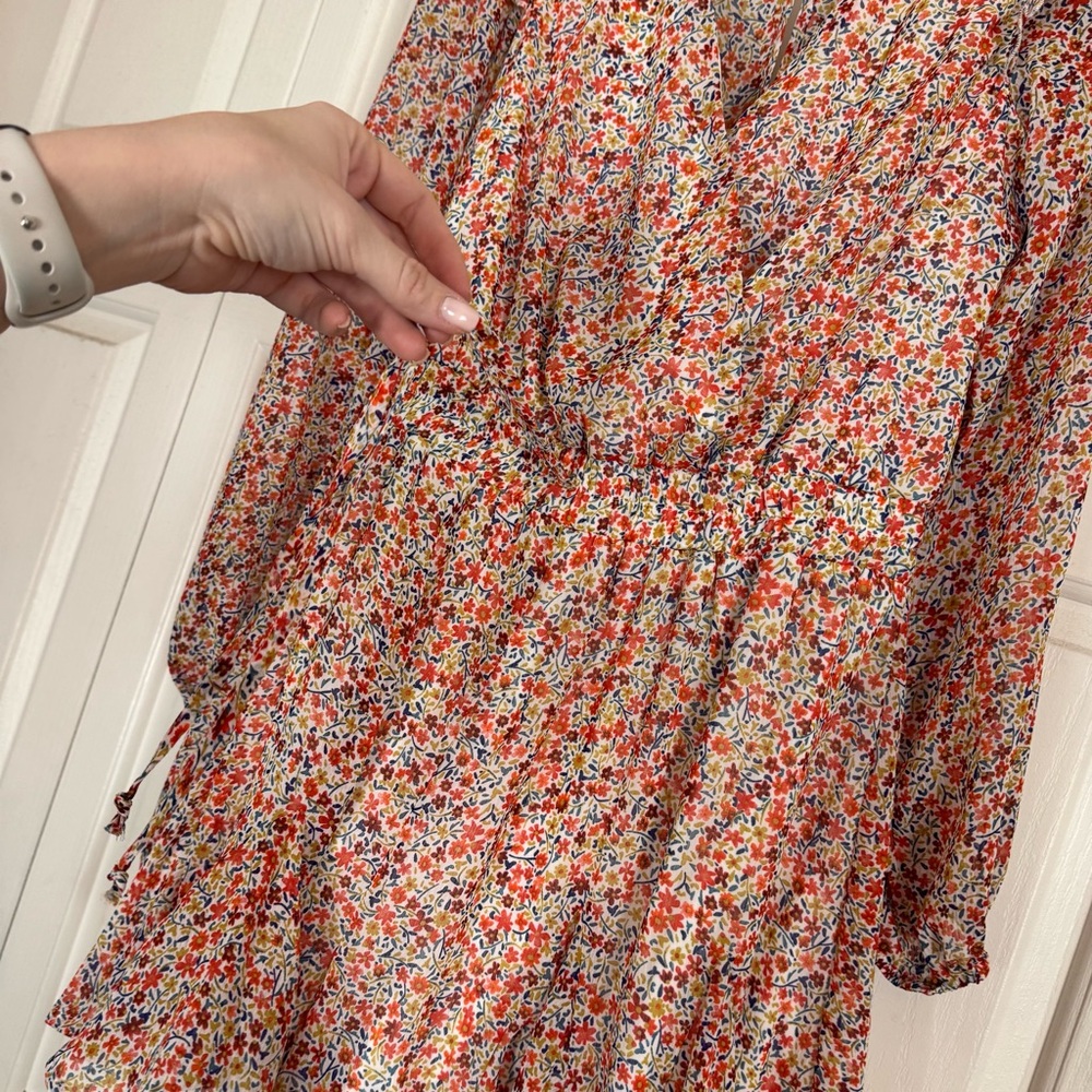 NWT Blue Rain Multicolor Floral Romper - Picture 4 of 7